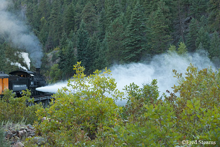 Durango and Silverton Narrow Gauge Railroad Engine 481 Animas River